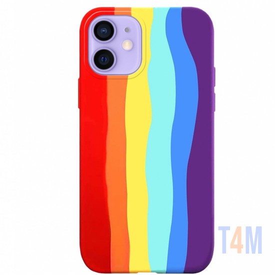 FUNDA DE SILICONA RAINBOW PAR IPHONE 12 MINI